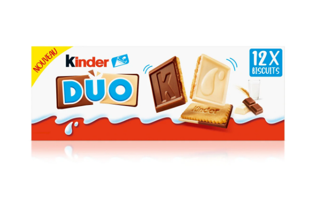 Kinder Duo Biscuits with Milk & White Chocolate - 150g
