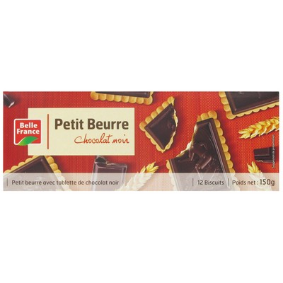 PETIT BEURRE CHOCOLAT NOIR X 12 BF ETUI 150 G