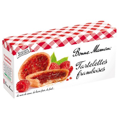 BONNE MAMAN - RASPBERRY TARTLET BISCUITS X9 PACKS - 135G BOX
