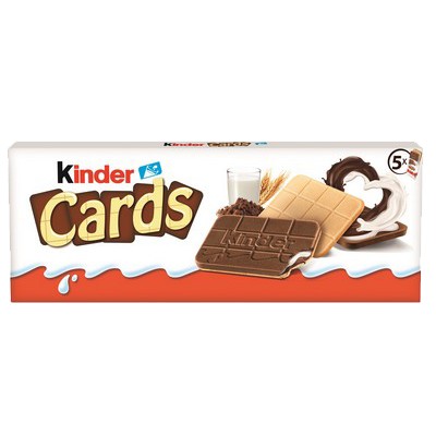 Biscuits Kinder Cards lait et cacao 2x5 - 128g