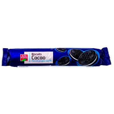 Cocoa Biscuits Filled with Vanilla Flavour Belle France 154g