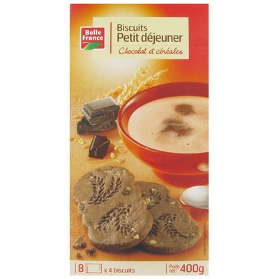 Choco Cereal Breakfast Biscuits x32 Belle France Box 400g