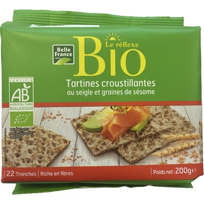 Organic Sesame Crispbread Belle France 200g