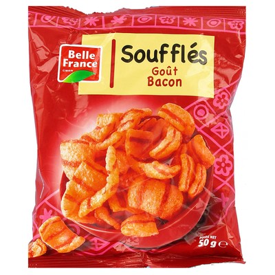 Bacon Flavoured Puffed Snacks 60g Belle France