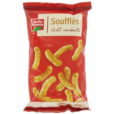 Belle France Peanut Flavored Puffs 90g Bag