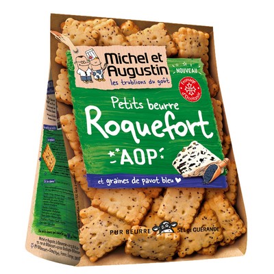 Petits Beurre Roquefort AOP et graines de pavot bleu 100g