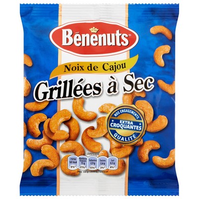 Bénénuts Noix de cajou grillées à sec 165 g