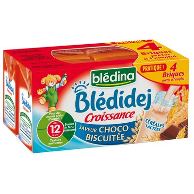 BLEDINA BLEDIDEJ Saveur Choco biscuitée 4X250ml Dès 12 mois 