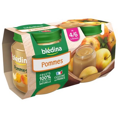 BLEDINA POTS FRUITS Mon 1er Petit Pot Pommes 2x130g Dès 4/6 mois