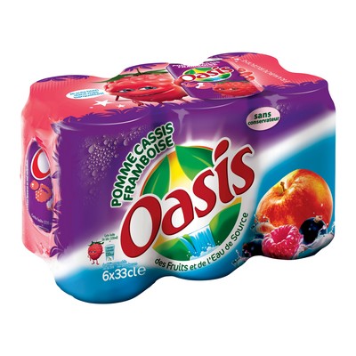 OASIS POMME CASSIS FRAMBOISE BOITE SLIM 6X33CL