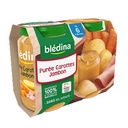 BLEDINA POTS Purée Carottes Jambon 2x200g Dès 6 mois