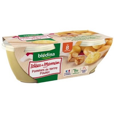BLEDINA BOLS Ecrasé de Pommes de Terre Poulet en persillade 2x200g Dès 8 mois