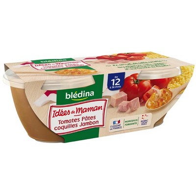 BLEDINA Bowls Tomato & Ham Pasta with Creamy Béchamel 2x200g From 12 Months