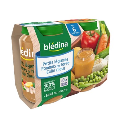 BLEDINA POTS Mixed Vegetables Potatoes Pollock 2x200g from 6 months