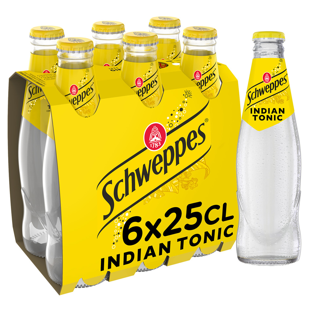 SCHWEPPES INDIAN TONIC LOST GLASS 6X25CL