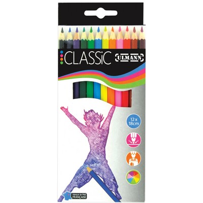 ULMANN 18cm Colouring Pencils x12 ETX12