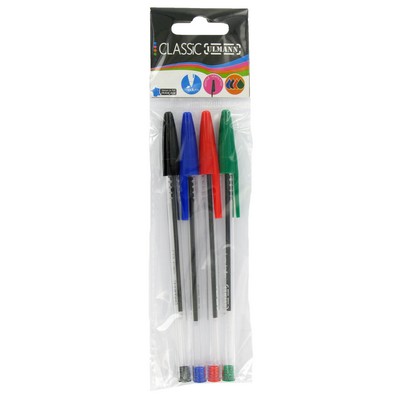 ULMANN Assorted Ballpoint Pens 1mm - Pack of 4