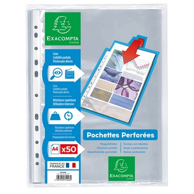 PTX50 POCHETTE PERFO 210X297 EXACOMPTA