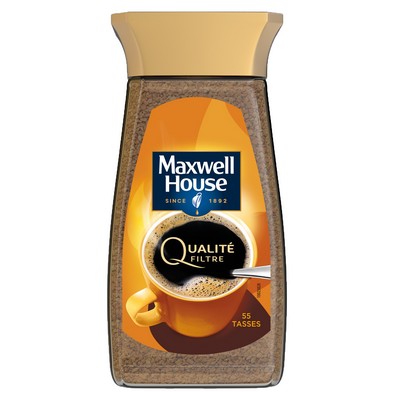 MAXWELL HOUSE QUALITE FILTRE CAFE SOLUBLE BOCAL 100 GR