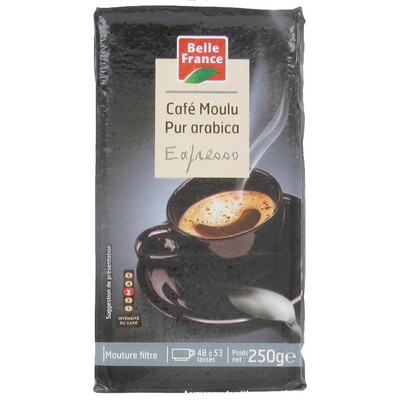 Belle France Pure Arabica Ground Espresso Coffee 250g Pouch