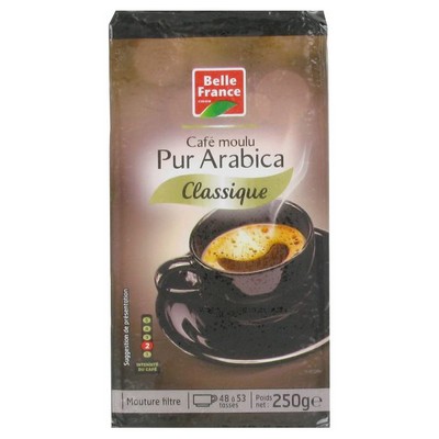 Pure Arabica Ground Coffee Belle France 250g Sachet