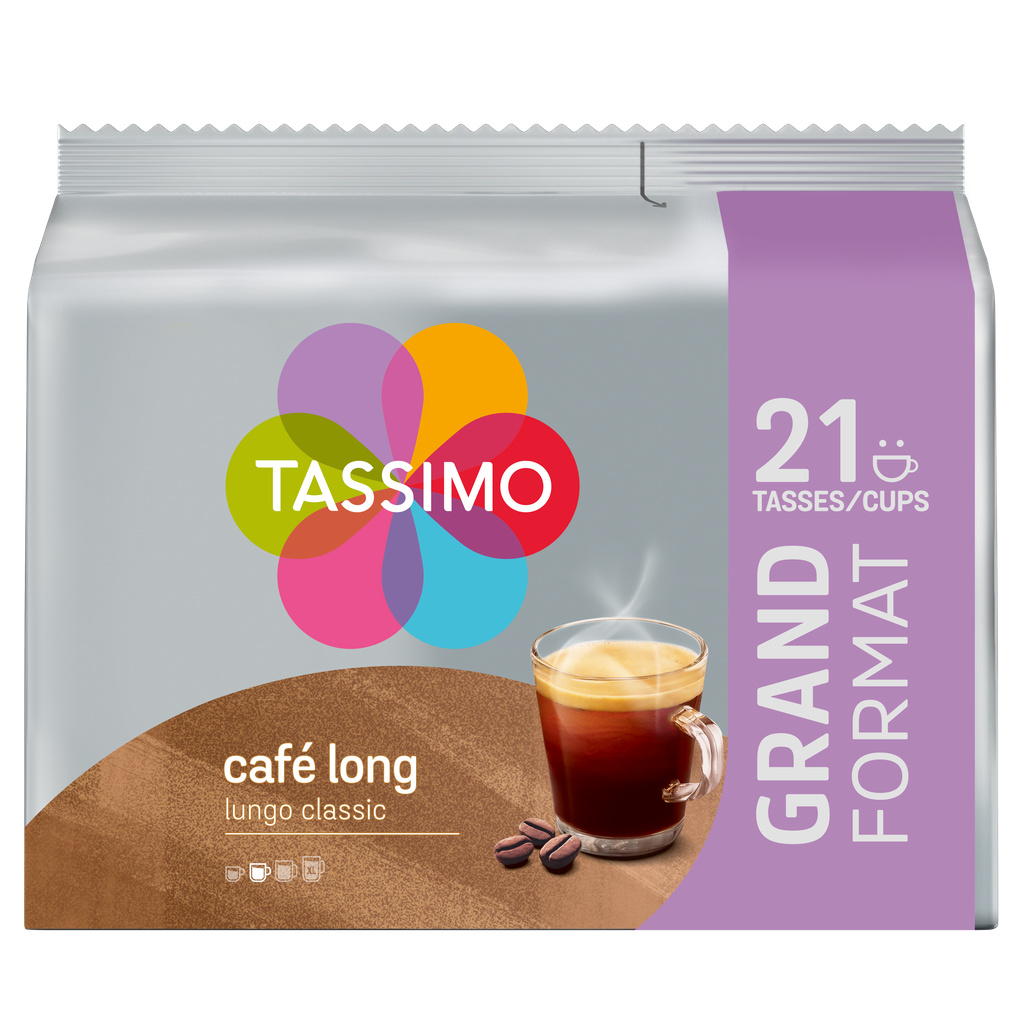 TASSIMO CAFE LONG CLASSIQUE CAFE EN DOSETTES X 21 (No 5) - 141 GR