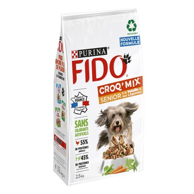FIDO CROQ MIX: Poultry, Vegetables - 2.5 KG - Kibble for Adult Dogs Over 7 Years