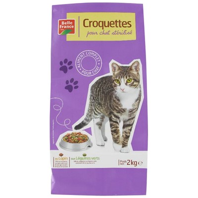 Sterilized Cat Kibble Poultry & Vegetables Belle France 2kg Bag