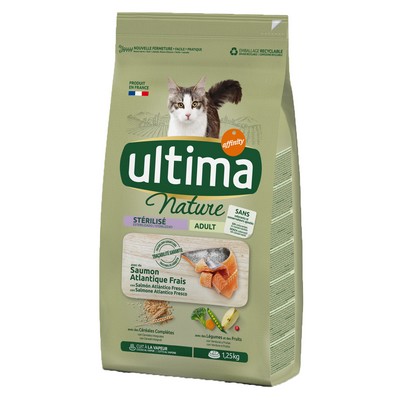ULTIMA Nature croquettes Chat Stérilisé Adulte Saumon - 1,25 kgs