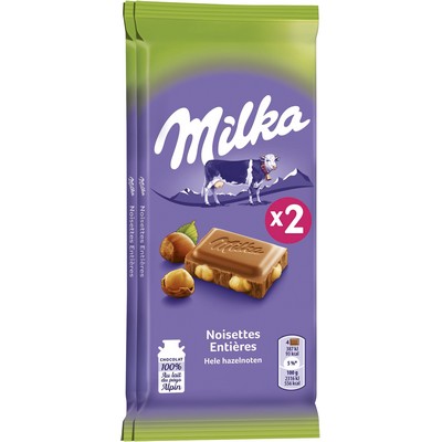 Milka Lait Noisettes Entières 2x100g