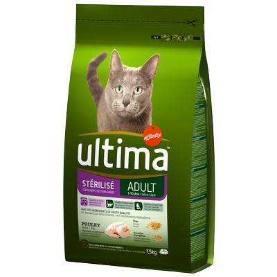 ULTIMA croquettes Chat Stérilisé Adulte Poulet 1,5kg