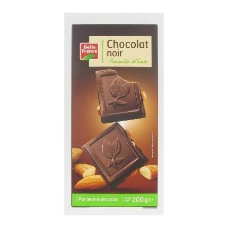 CHOCOLAT NOIR AMANDES ENTIERES BF TABLETTE 200 G