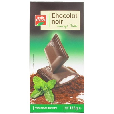 Belle France Dark Chocolate with Mint Filling Tablet 135g