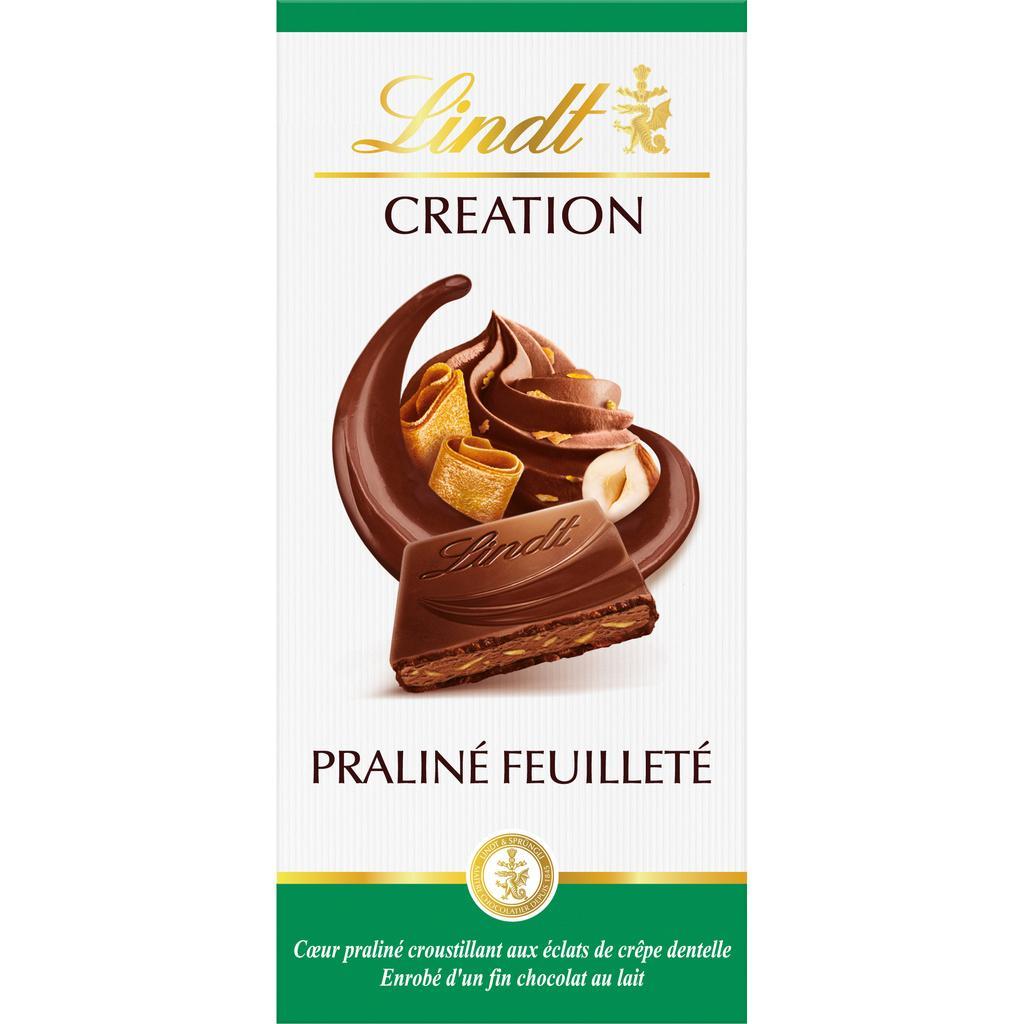 Lindt CREATION Milk Praliné Feuilleté Chocolate Bar 150g
