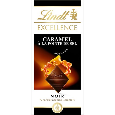 Lindt Tablette de chocolat EXCELLENCE Noir Caramel A la Pointe de Sel 100g