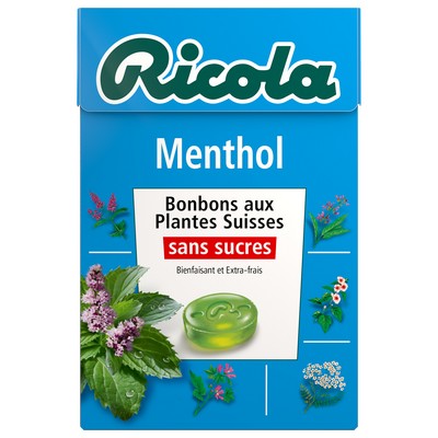 RICOLA sans sucres boîte de 50g Menthol Stévia