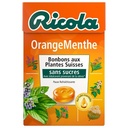 RICOLA PCP sans sucres boîte de 50g Orange Menthe Nouvelle recette