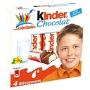 KINDER CHOCOLAT - CHOCOLAT AU LAIT AVEC FOURRAGE AU LAIT 4 BARRES
