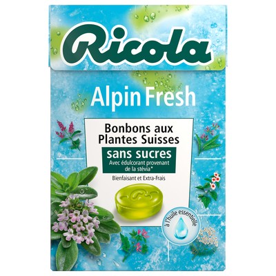 RICOLA Sugar-Free Alpin Fresh 50g Box New Recipe