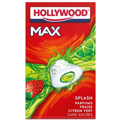 Hollywood 2Fruity Strawberry Lime Sugar-Free Chewing Gum 3x10 Dragees 66g