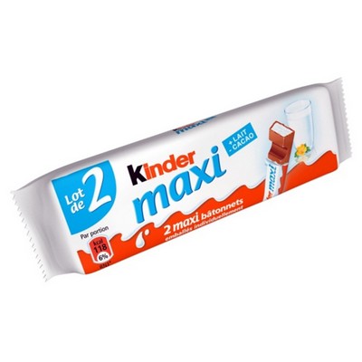 KINDER MAXI MILK CHOCOLATE BAR WITH MILK FILLING 2 BARS