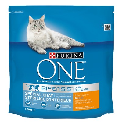 PURINA ONE Indoor Sterilised Cat - with Chicken and Whole Grains - 1.5 KG - Adult Cat Kibble