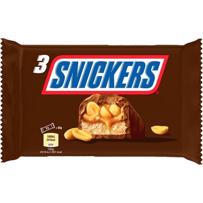 SNICKERS® barre x3 150g, carton de 34