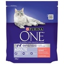 PURINA ONE Chat Adulte au Saumon et Céréales Complètes - 450 g - Croquettes pour chat adulte