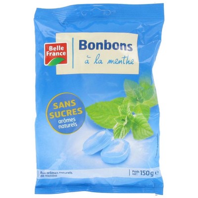 BONBON SANS SUCRE A LA MENTHE BF SACHET 150 G