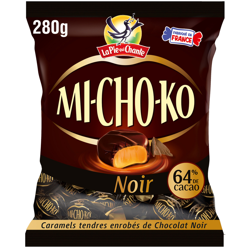 Bonbons Michoko Chocolat noir LA PIE QUI CHANTE - Sachet de 280g