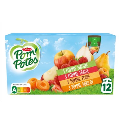 POM'POTES Multi-Variety Fruit Pouch Compotes 12x90g