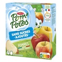 POM'POTES Compotes Gourdes Pomme Nature 4x90g