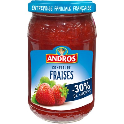 Andros Strawberry Jam 350g Reduced Sugar