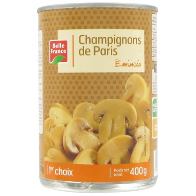 Sliced Paris Mushrooms Belle France Can 390g